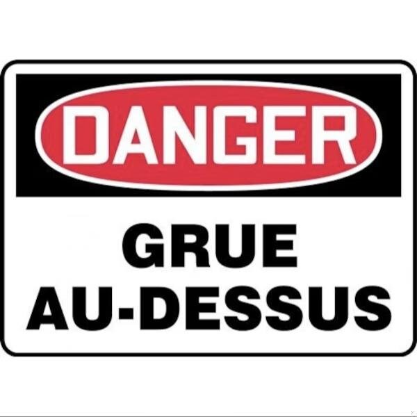 Accuform OSHA DANGER SAFETY SIGN CRANE FRMCRT155VS FRMCRT155VS - main